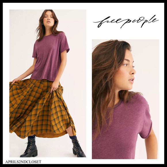 FREE PEOPLE BOHO TEE FLOWY T-SHIRT TUNIC TOP A2C - Picture 15 of 15